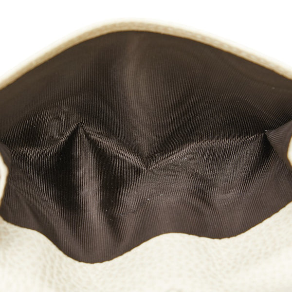 グッチ インターロッキングG 二つ折り財布 615525 ベージュ レザー レディース GUCCI 【中古】