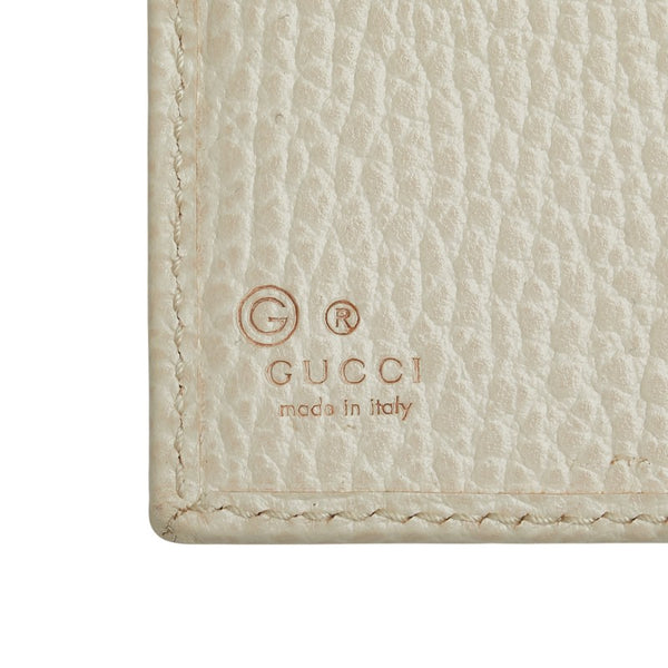 グッチ インターロッキングG 二つ折り財布 615525 ベージュ レザー レディース GUCCI 【中古】