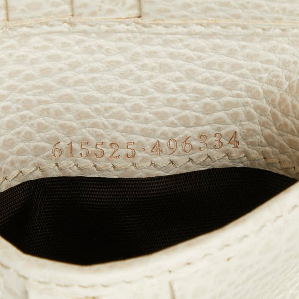 グッチ インターロッキングG 二つ折り財布 615525 ベージュ レザー レディース GUCCI 【中古】