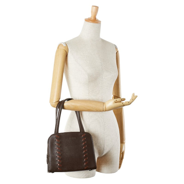 サンローラン ミニハンドバッグ ブラウン レザー レディース SAINT LAURENT 【中古】