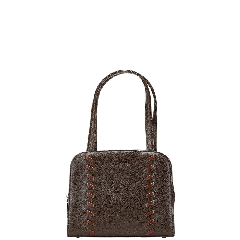 サンローラン ミニハンドバッグ ブラウン レザー レディース SAINT LAURENT 【中古】