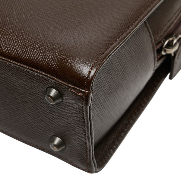 サンローラン ミニハンドバッグ ブラウン レザー レディース SAINT LAURENT 【中古】