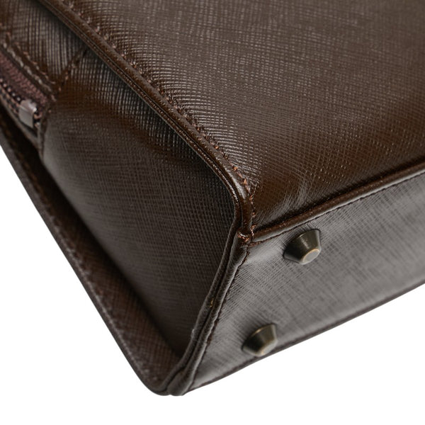 サンローラン ミニハンドバッグ ブラウン レザー レディース SAINT LAURENT 【中古】