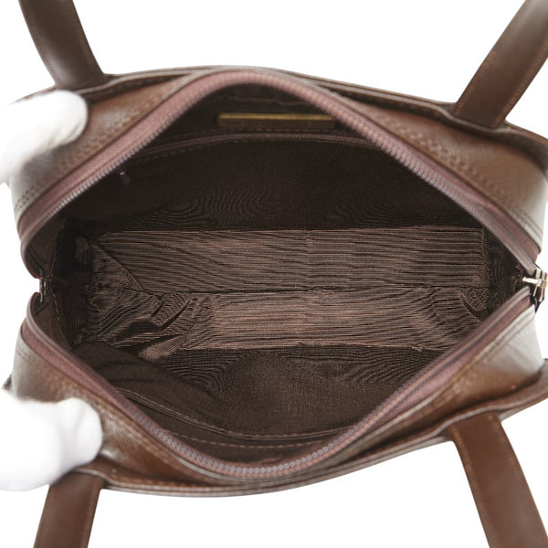 サンローラン ミニハンドバッグ ブラウン レザー レディース SAINT LAURENT 【中古】