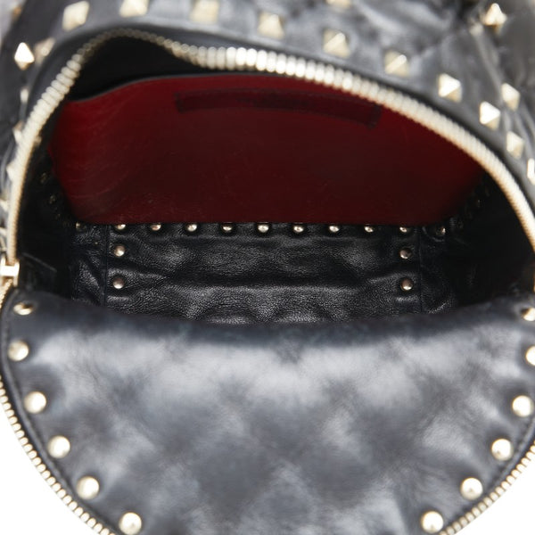 ヴァレンティノ ロックスタッズ リュック バックパック ブラック レザー レディース VALENTINO 【中古】
