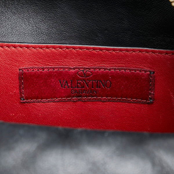 ヴァレンティノ ロックスタッズ リュック バックパック ブラック レザー レディース VALENTINO 【中古】