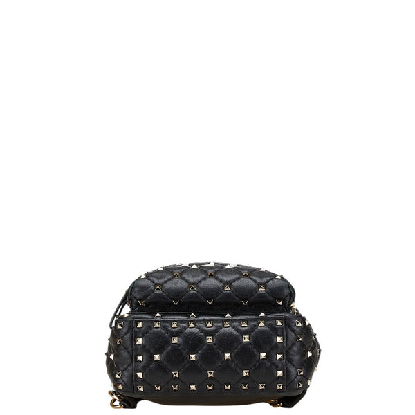 ヴァレンティノ ロックスタッズ リュック バックパック ブラック レザー レディース VALENTINO 【中古】