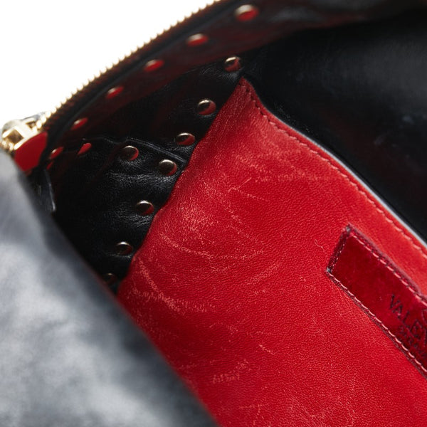 ヴァレンティノ ロックスタッズ リュック バックパック ブラック レザー レディース VALENTINO 【中古】