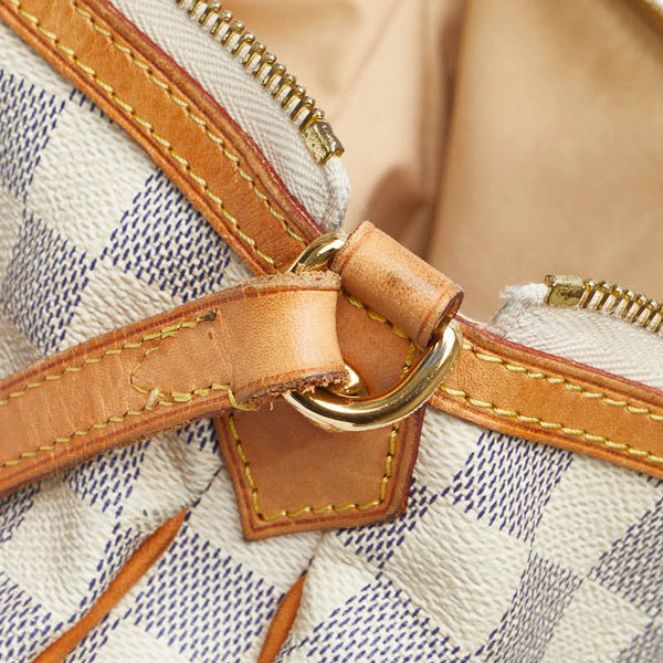 ルイ ヴィトン ダミエ アズール シラクーサPM 斜め掛け ショルダーバッグ N41113 ホワイト PVC レザー レディース LOUIS VUITTON 【中古】