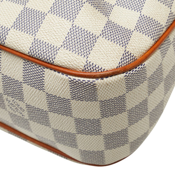 ルイ ヴィトン ダミエ アズール シラクーサPM 斜め掛け ショルダーバッグ N41113 ホワイト PVC レザー レディース LOUIS VUITTON 【中古】
