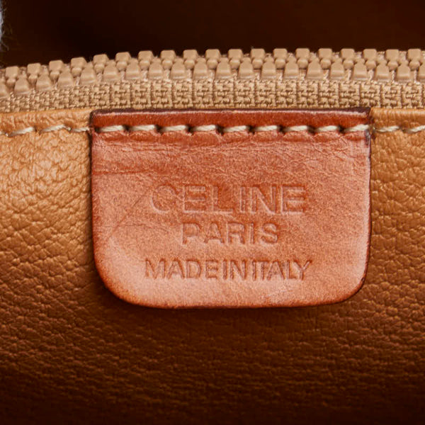 セリーヌ マカダム トートバッグ ベージュ ブラウン PVC レザー レディース CELINE 【中古】
