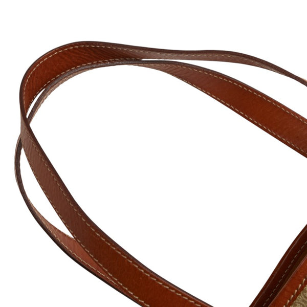 セリーヌ マカダム トートバッグ ベージュ ブラウン PVC レザー レディース CELINE 【中古】