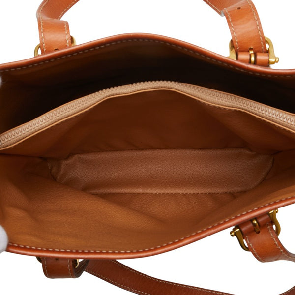 セリーヌ マカダム トートバッグ ベージュ ブラウン PVC レザー レディース CELINE 【中古】