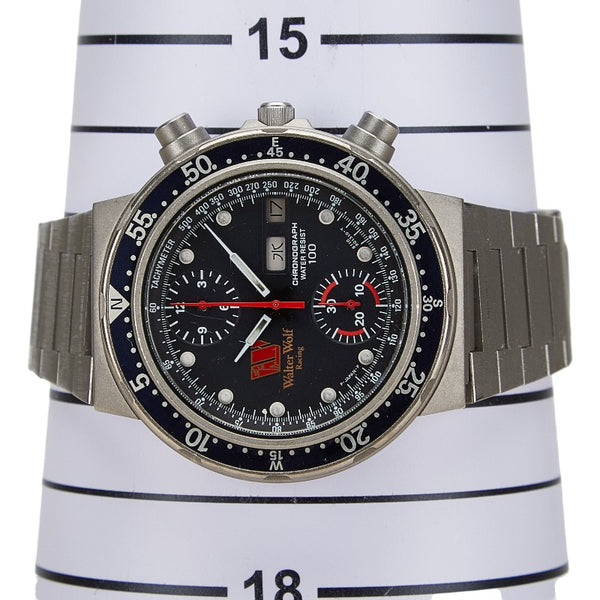 シチズン × ウォルターウルフ レーシング 腕時計 8110-901231 TA 自動巻き ブラック文字盤 ステンレススチール チタン メンズ CITIZEN 【中古】