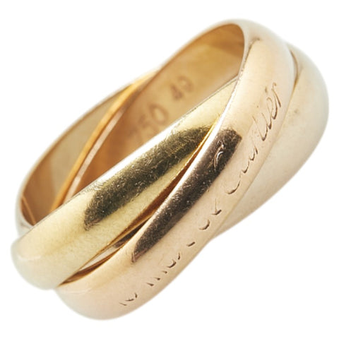 カルティエ トリニティ リング 指輪 #49 K18YG イエローゴールド K18WG ホワイトゴールド K18PG ピンクゴールド レディース CARTIER 【中古】