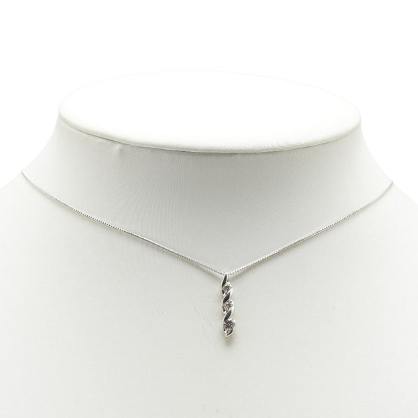Pt900 プラチナ Pt850 プラチナ ダイヤ0.30ct ベネチアン チェーン ネックレス レディース 【中古】