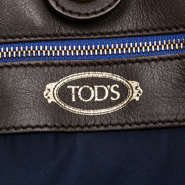 トッズ 花 フラワー モチーフ トートバッグ ブラウン ブルー レザー レディース TOD’S 【中古】