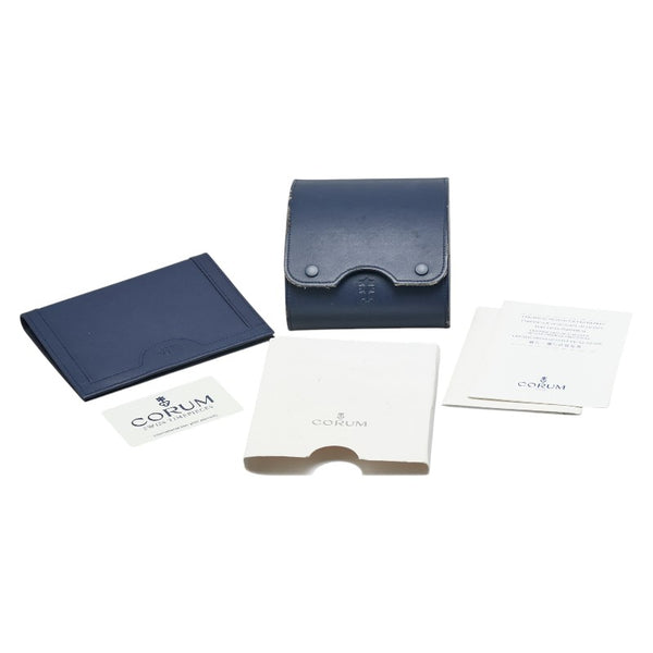 コルム バブル ダイヤベゼル 腕時計 39.151.47 クオーツ ピンク文字盤 ステンレススチール レザー メンズ CORUM 【中古】