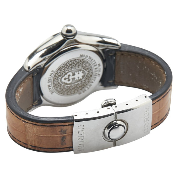 コルム バブル ダイヤベゼル 腕時計 39.151.47 クオーツ ピンク文字盤 ステンレススチール レザー メンズ CORUM 【中古】