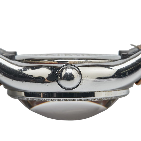 コルム バブル ダイヤベゼル 腕時計 39.151.47 クオーツ ピンク文字盤 ステンレススチール レザー メンズ CORUM 【中古】