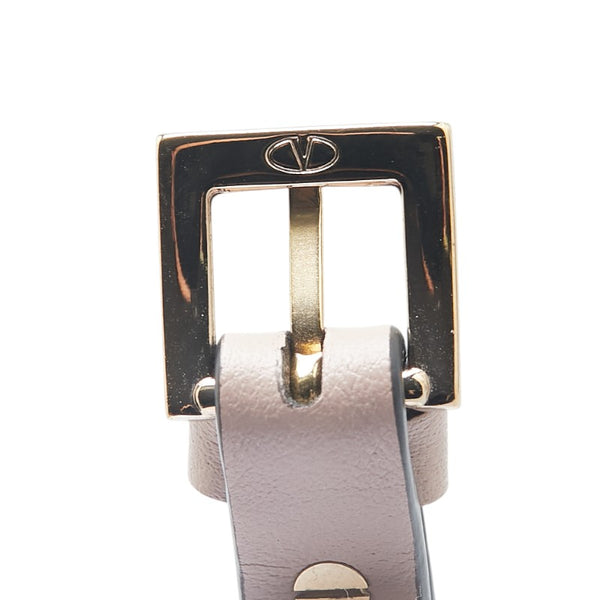 ヴァレンティノ ロックスタッズ ブレスレット ピンクベージュ ゴールド レザー レディース VALENTINO 【中古】