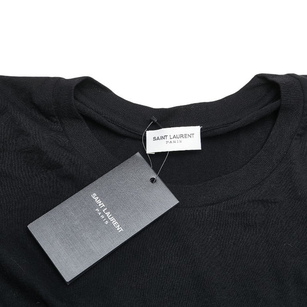 サンローラン ロゴプリント Tシャツサイズ：S ブラック ブルー コットン メンズ SAINT LAURENT 【中古】