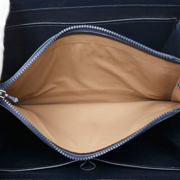 グッチ オールドグッチ ハンドバッグ ネイビー レザー レディース GUCCI 【中古】