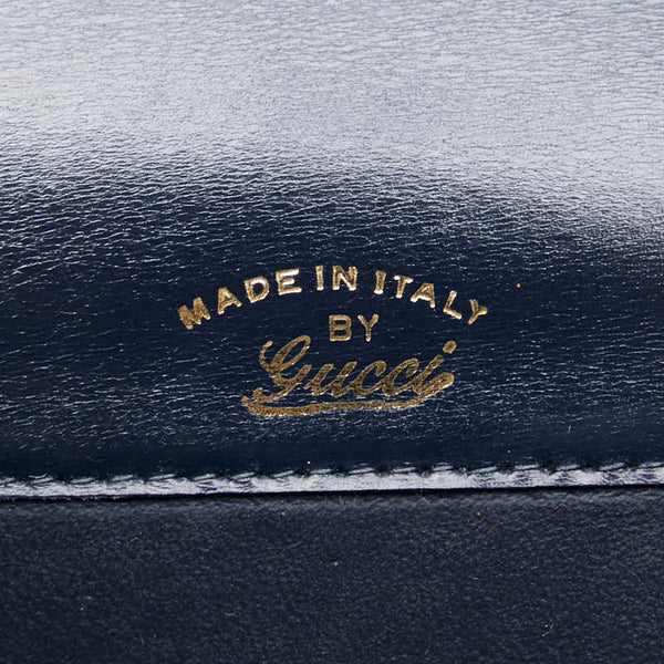 グッチ オールドグッチ ハンドバッグ ネイビー レザー レディース GUCCI 【中古】