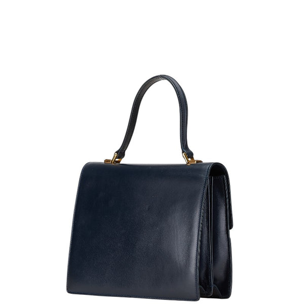 グッチ オールドグッチ ハンドバッグ ネイビー レザー レディース GUCCI 【中古】