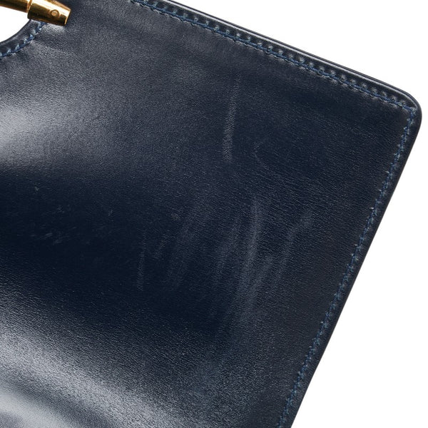 グッチ オールドグッチ ハンドバッグ ネイビー レザー レディース GUCCI 【中古】