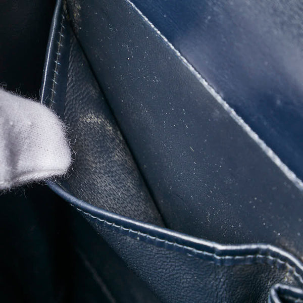 グッチ オールドグッチ ハンドバッグ ネイビー レザー レディース GUCCI 【中古】