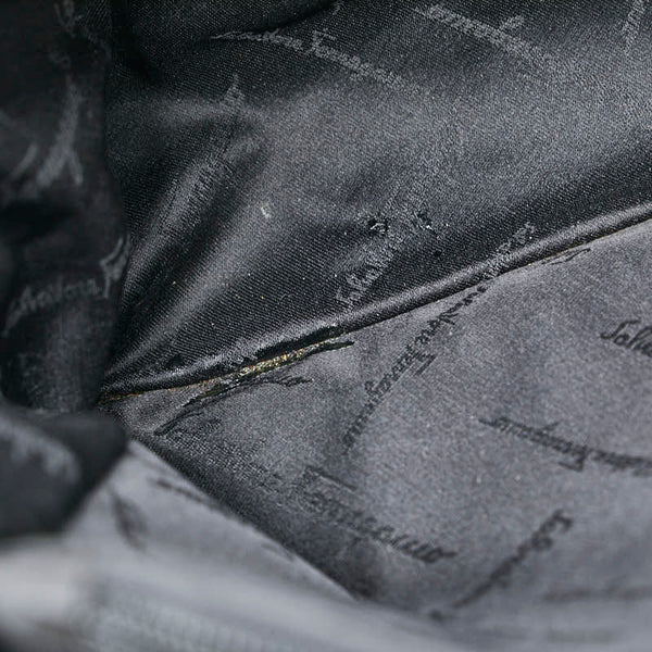 サルヴァトーレフェラガモ ガンチーニ ハンドバッグ トートバッグ ブラック ナイロン レザー レディース Salvatore Ferragamo 【中古】