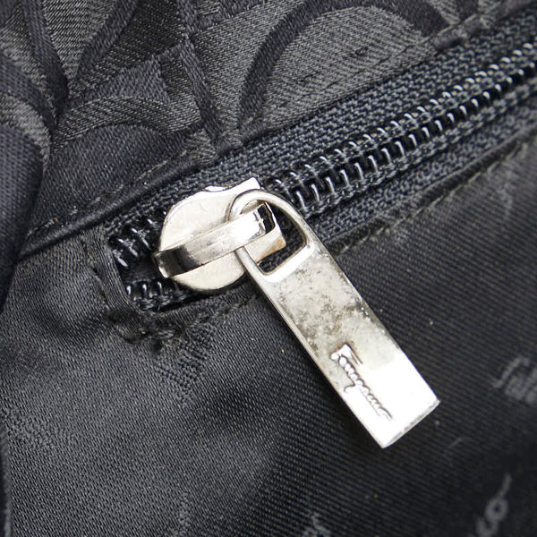 サルヴァトーレフェラガモ ガンチーニ ハンドバッグ トートバッグ ブラック ナイロン レザー レディース Salvatore Ferragamo 【中古】