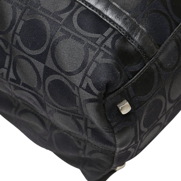 サルヴァトーレフェラガモ ガンチーニ ハンドバッグ トートバッグ ブラック ナイロン レザー レディース Salvatore Ferragamo 【中古】