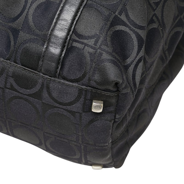 サルヴァトーレフェラガモ ガンチーニ ハンドバッグ トートバッグ ブラック ナイロン レザー レディース Salvatore Ferragamo 【中古】