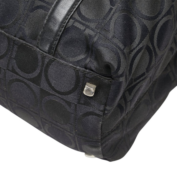 サルヴァトーレフェラガモ ガンチーニ ハンドバッグ トートバッグ ブラック ナイロン レザー レディース Salvatore Ferragamo 【中古】