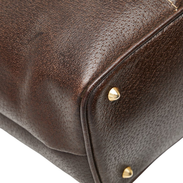 グッチ オールドグッチ ハンドバッグ 000 406 0162 ブラウン レザー メンズ GUCCI 【中古】