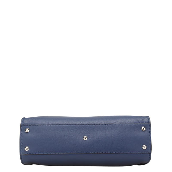 フェンディ ピーカブー ハンドバッグ ショルダーバッグ 2WAY 8BN290 ネイビー レザー パイソン レディース FENDI 【中古】