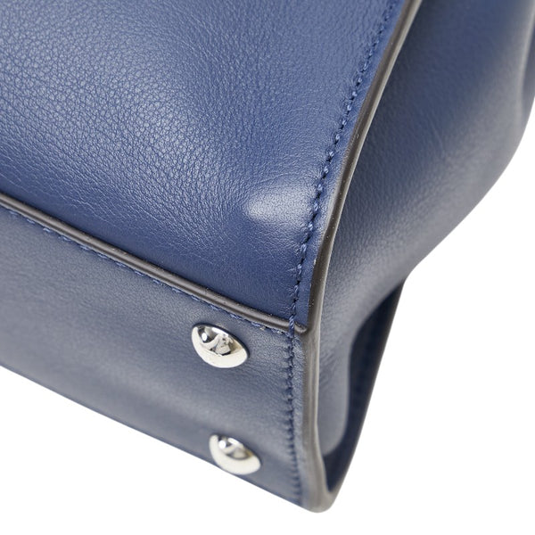 フェンディ ピーカブー ハンドバッグ ショルダーバッグ 2WAY 8BN290 ネイビー レザー パイソン レディース FENDI 【中古】