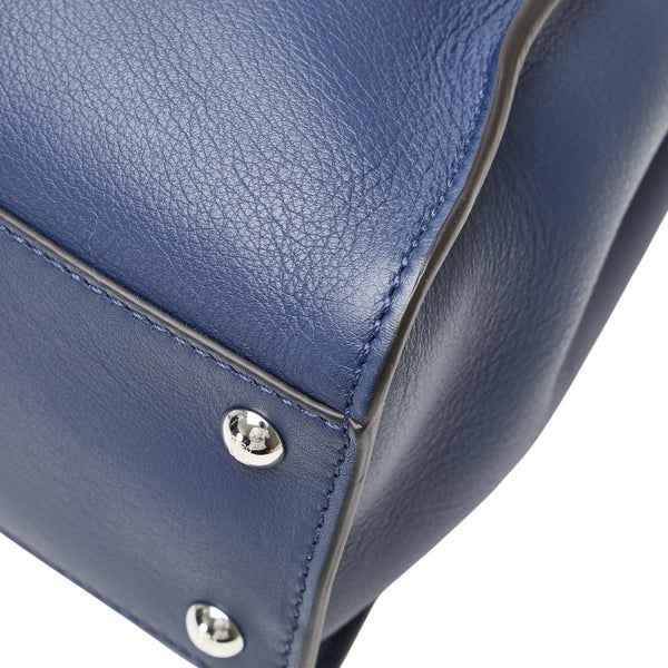 フェンディ ピーカブー ハンドバッグ ショルダーバッグ 2WAY 8BN290 ネイビー レザー パイソン レディース FENDI 【中古】