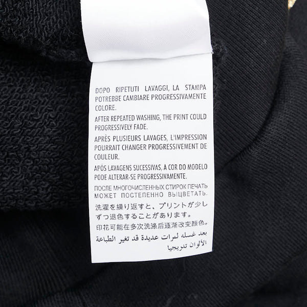 グッチ ロゴ ラメ プルオーバーパーカー サイズ：S 615061 ブラック ゴールド コットン メンズ GUCCI 【中古】