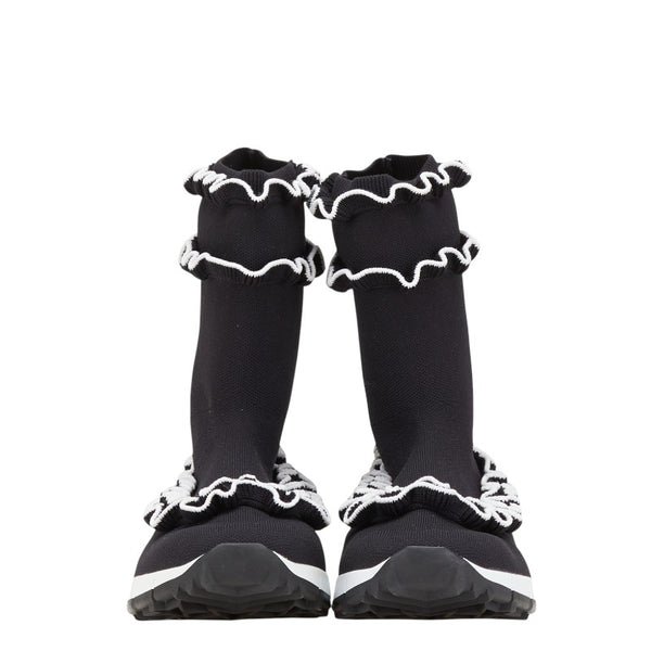 ジミーチュウ ユージン シューズ サイズ：37 ブラック ホワイト ニット レディース JIMMY CHOO 【中古】