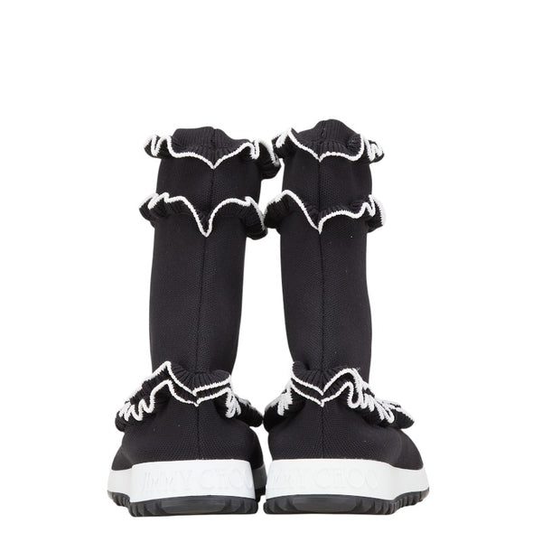 ジミーチュウ ユージン シューズ サイズ：37 ブラック ホワイト ニット レディース JIMMY CHOO 【中古】