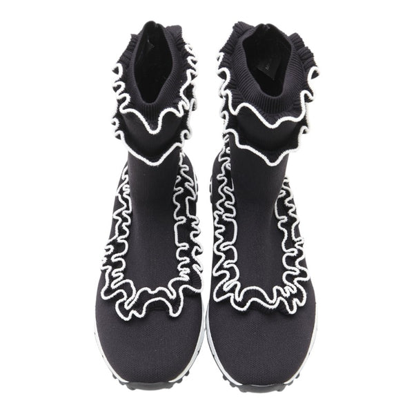 ジミーチュウ ユージン シューズ サイズ：37 ブラック ホワイト ニット レディース JIMMY CHOO 【中古】