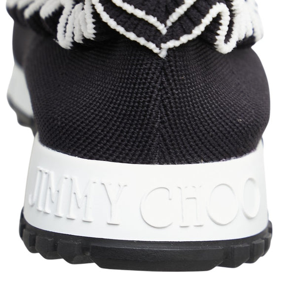ジミーチュウ ユージン シューズ サイズ：37 ブラック ホワイト ニット レディース JIMMY CHOO 【中古】