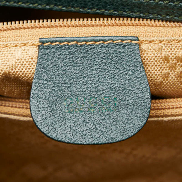グッチ バンブー ハンドバッグ ショルダーバッグ 2WAY 002 2855 グリーン スウェード レザー レディース GUCCI 【中古】