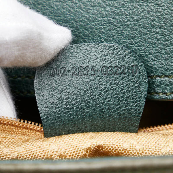 グッチ バンブー ハンドバッグ ショルダーバッグ 2WAY 002 2855 グリーン スウェード レザー レディース GUCCI 【中古】