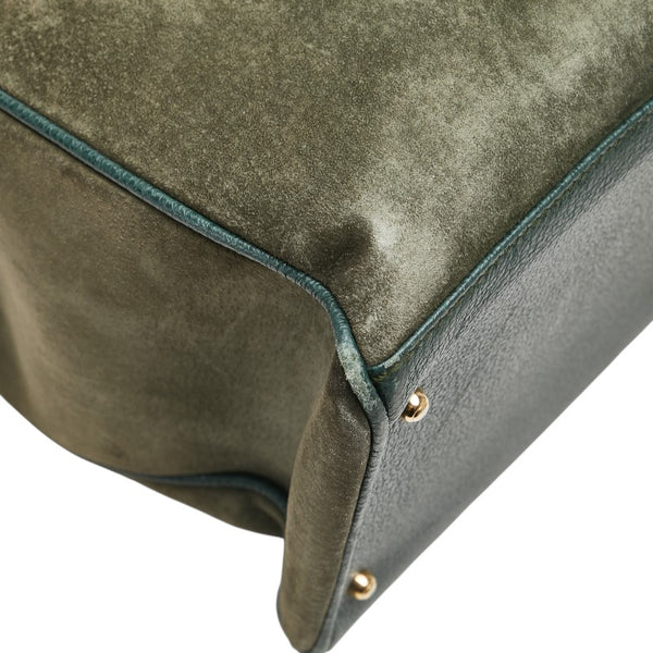 グッチ バンブー ハンドバッグ ショルダーバッグ 2WAY 002 2855 グリーン スウェード レザー レディース GUCCI 【中古】