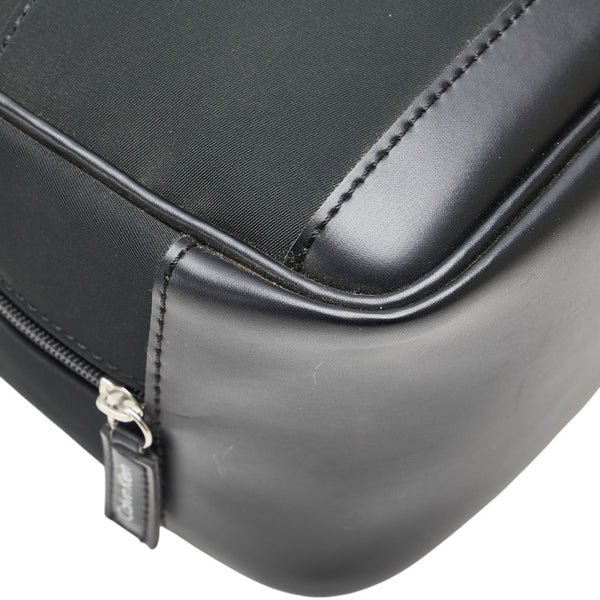 カルバンクライン ポーチ コスメポーチ ブラック ナイロン 合成皮革 レディース Calvin Klein 【中古】