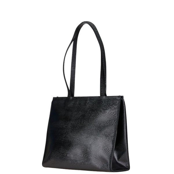 サルヴァトーレフェラガモ ヴァラリボン 型押し トートバッグ ワンショルダーバッグ AU-21/25 30 ブラック レザー レディース Salvatore Ferragamo 【中古】